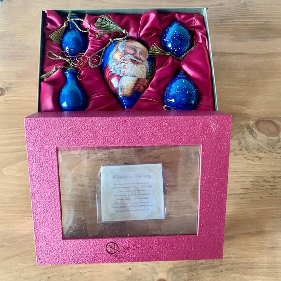 Ne'Qwa Art Crimson Cardinal Ornament Gift Set 5 Glass Ornaments Dona Gelsinger - Picture 2 of 13